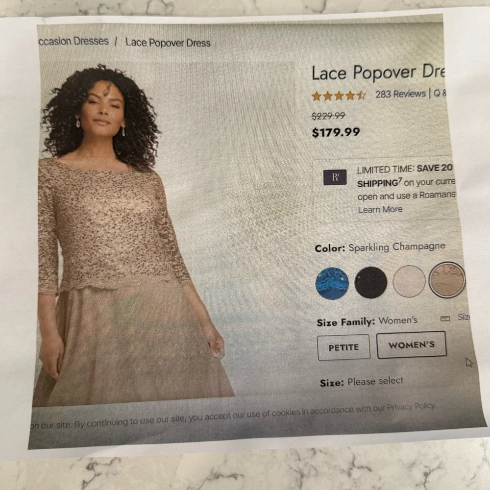 Roman’s Lace popover evening formal gown - Picture 6 of 7